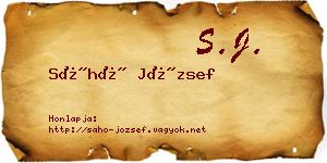Sáhó József névjegykártya